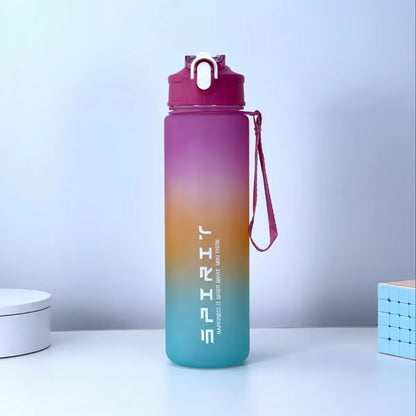 Sports Water Bottle with Time-Tracking Straw Leak Proof Locking Flip Cover for Easy Carry Ideal for Outdoor Adventures